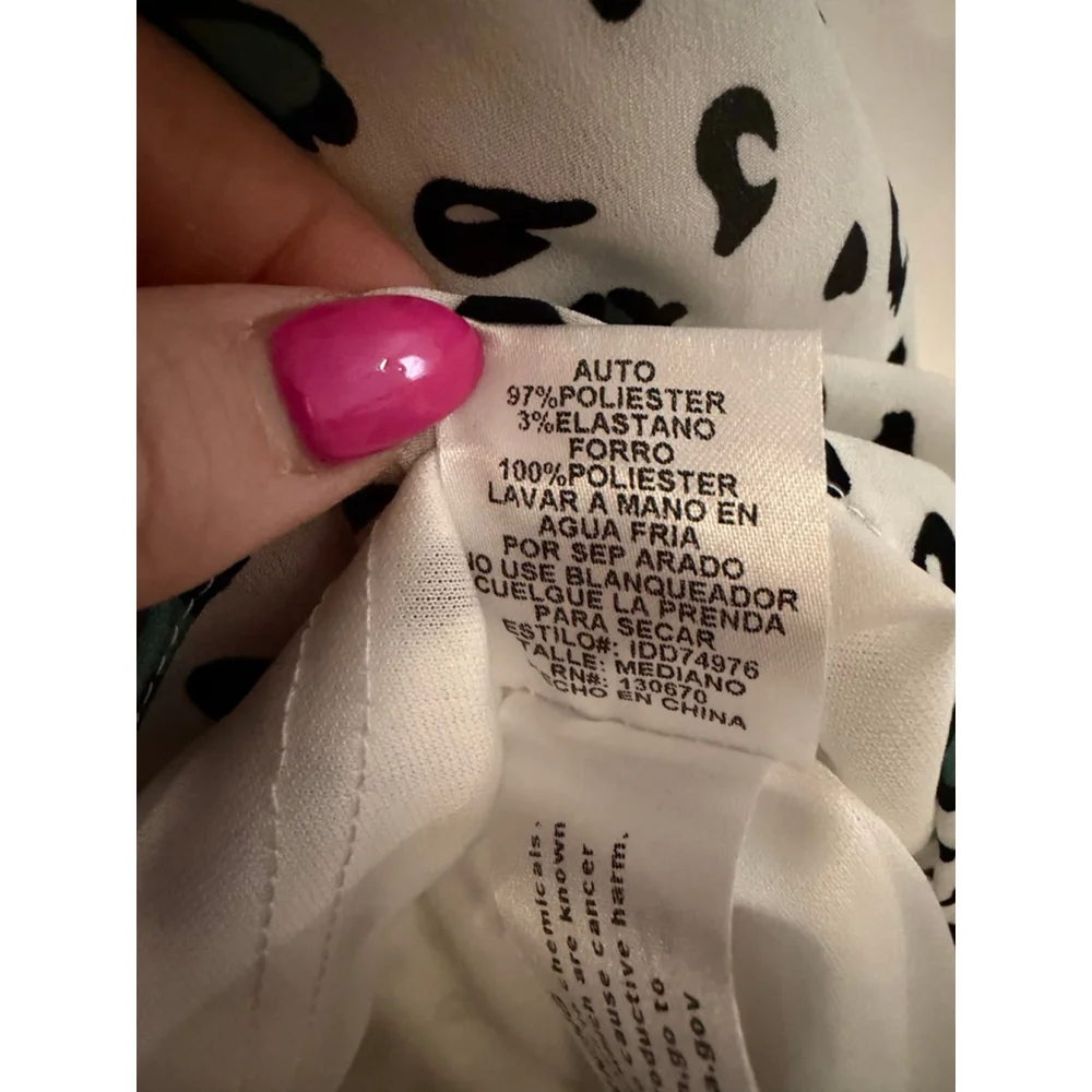 Ina Cheetah Print High-Low Dress - Green & Black - Smocked Waist - Size Medium - - Picture 6 of 11